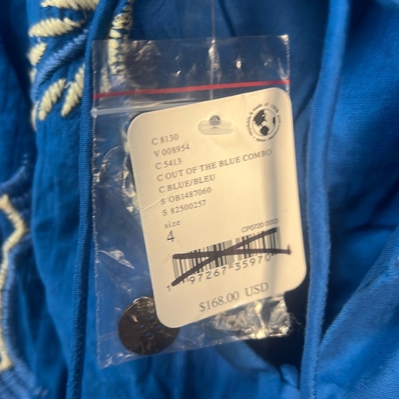 FREE PEOPLE Sardinia Sun Embroidered Boho Mini Dress in Out of the Blue - Picture 8 of 8